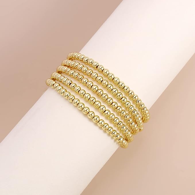 Maribelle Gold Beaded Stretch Bracelet