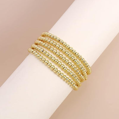 Maribelle Gold Beaded Stretch Bracelet