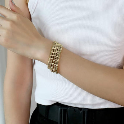 Maribelle Gold Beaded Stretch Bracelet