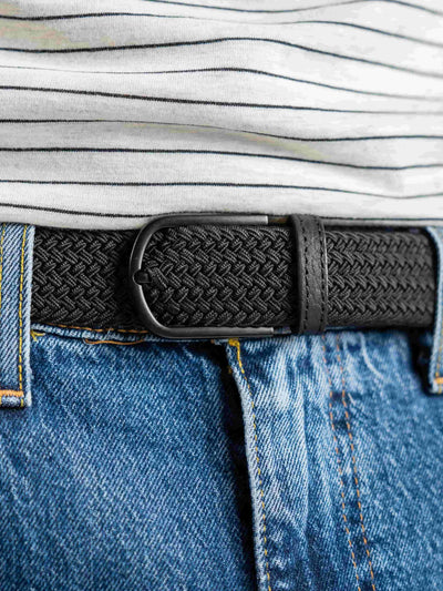 All Black Elastic Woven Belt